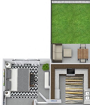 Lubbock with Fenced-in Yard 3d Lubbock 1 bedroom apartment with fenced-in yard. Large kitchen with bartop open to living and dining room. Built-in desk. 1 full bath. large walk-in-closet. Patio/balcony.